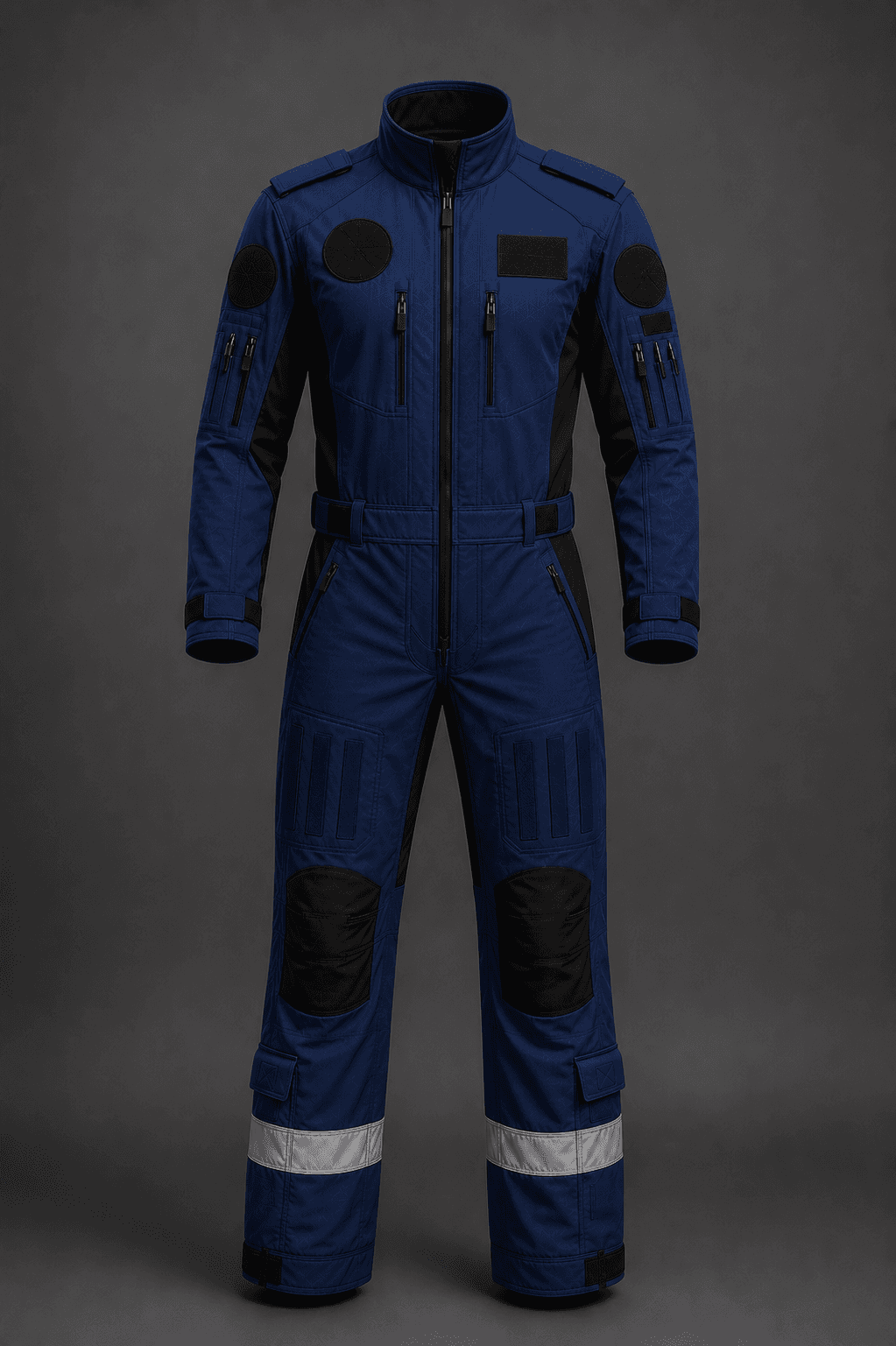 Front view of the NVQ FS100 H-Blue one-piece flight suit