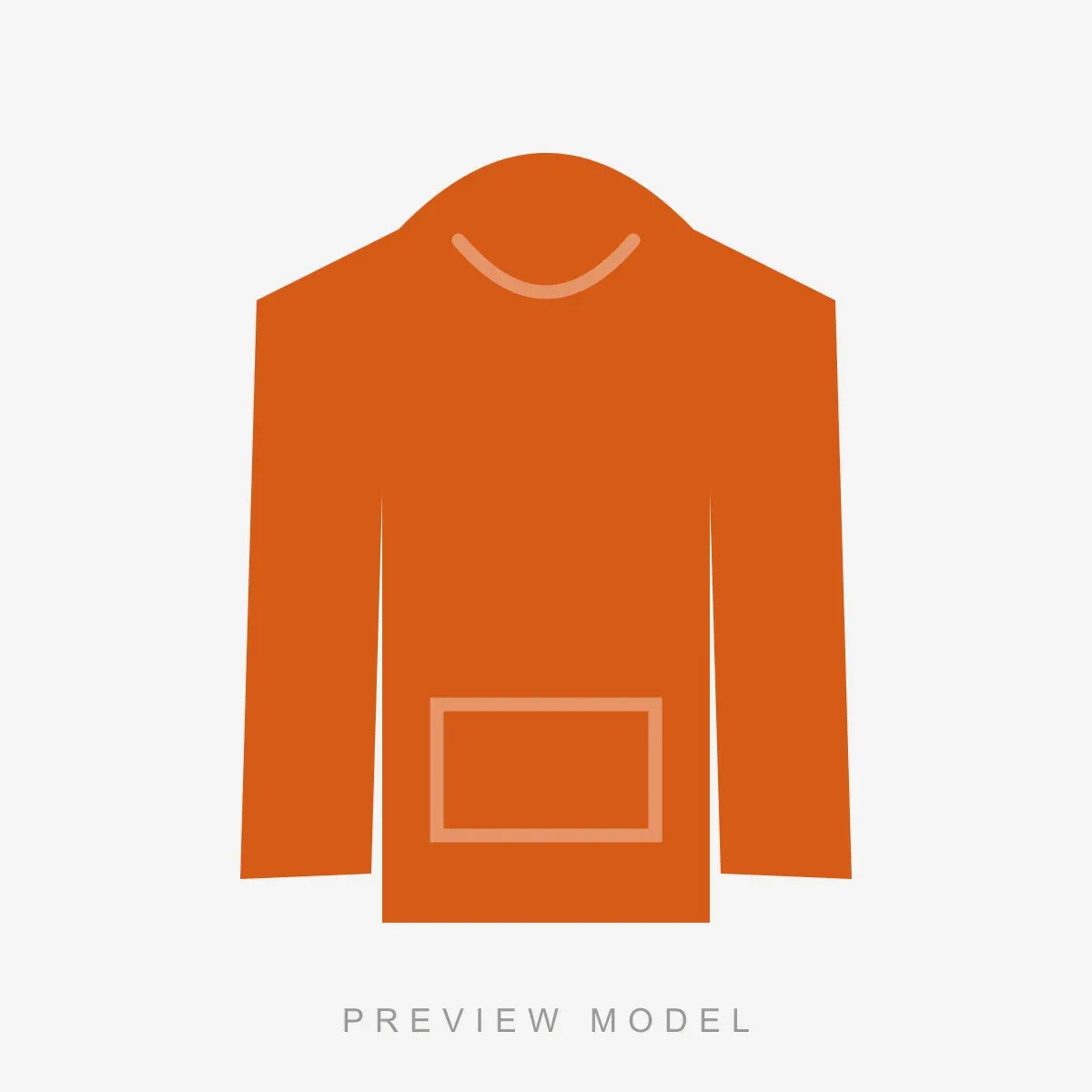 Work Hoodie in hi-vis orange — preview silhouette