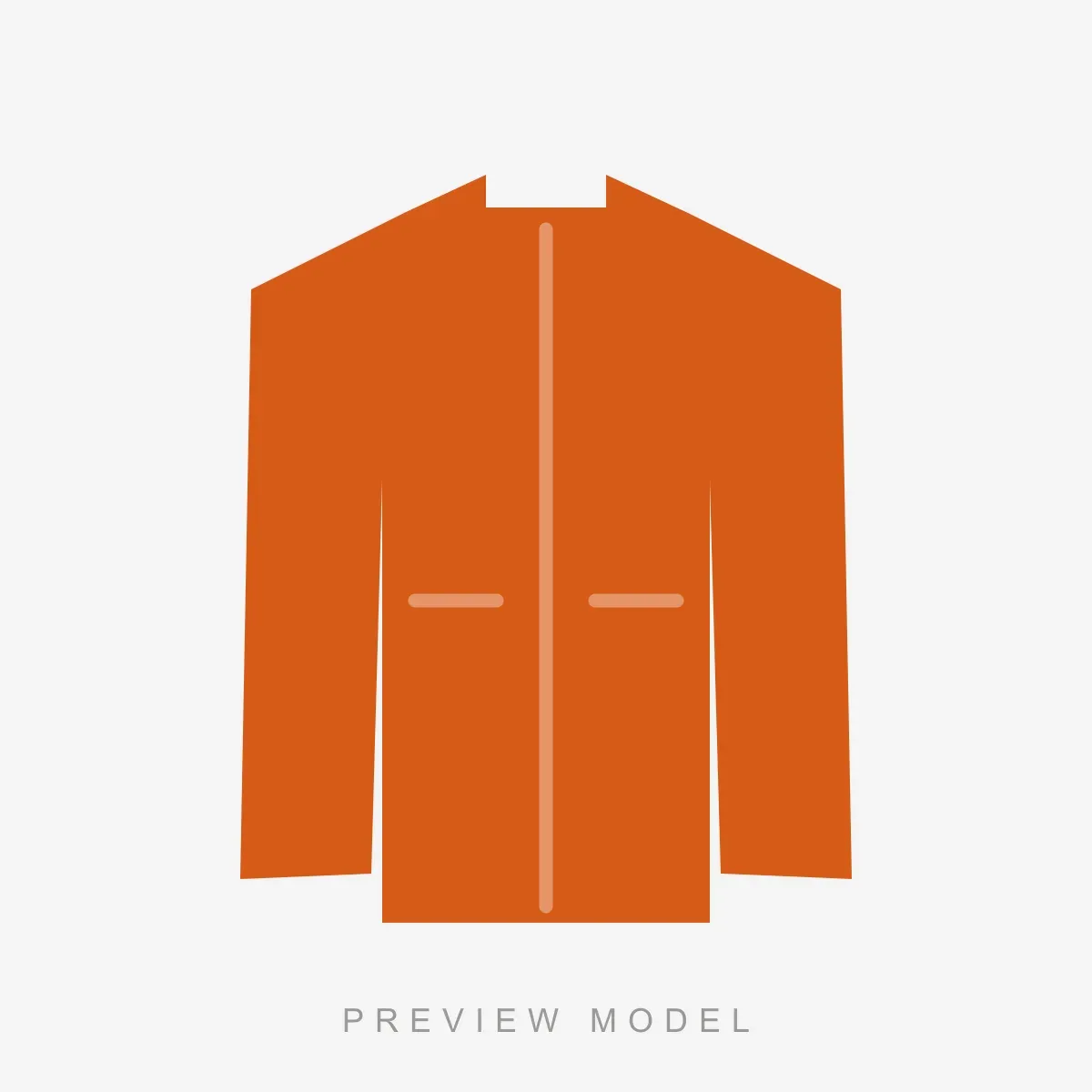 Shell Jacket in hi-vis orange — preview silhouette