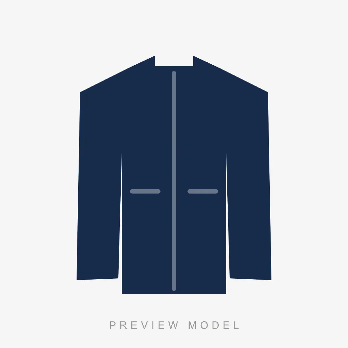 Shell Jacket in navy — preview silhouette