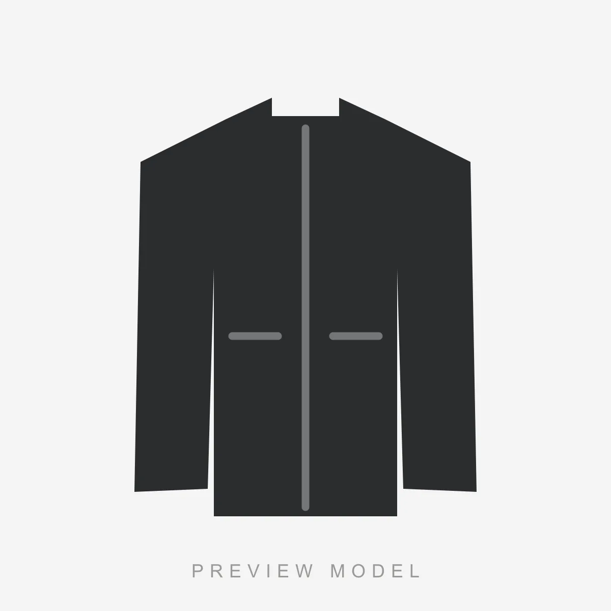 Shell Jacket in charcoal — preview silhouette