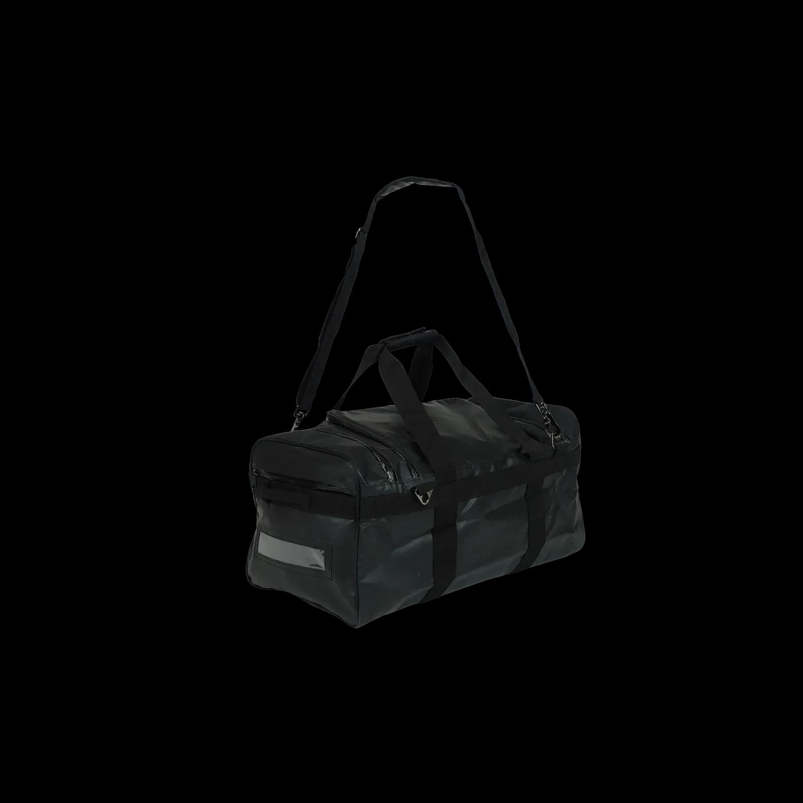 Convertible equipment bag 54 L in black tarpaulin with shoulder strap