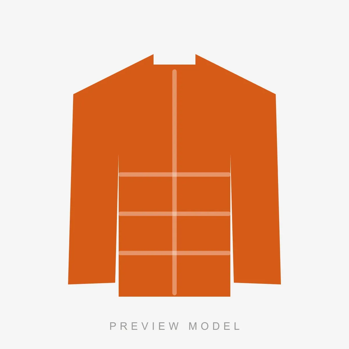 Winter Jacket in hi-vis orange — preview silhouette