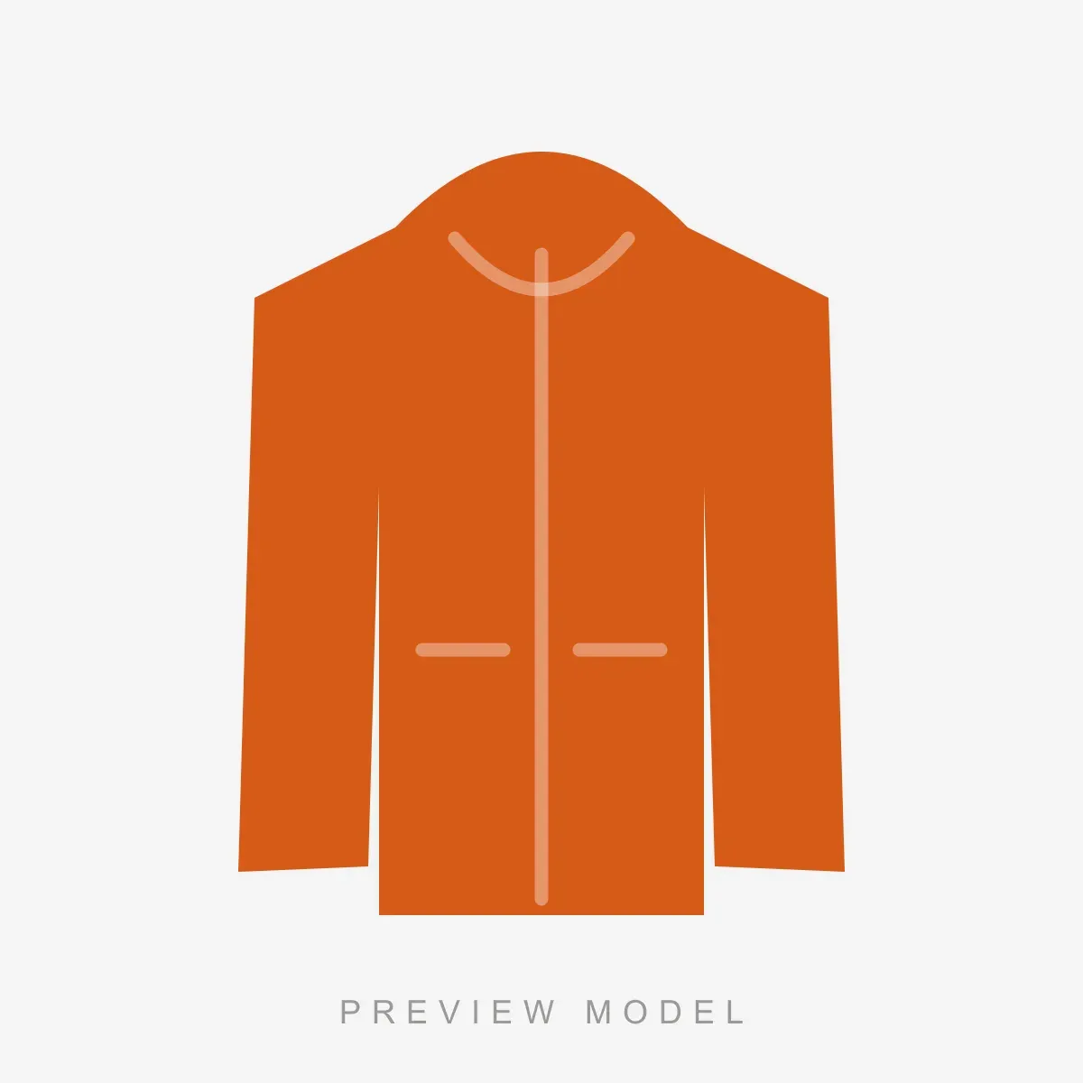 Rain Jacket in hi-vis orange — preview silhouette