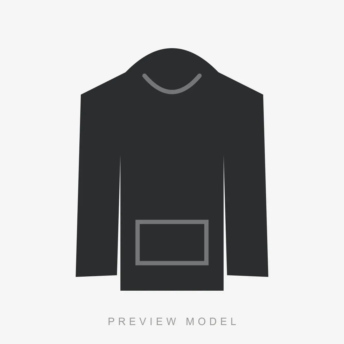 Work Hoodie in charcoal — preview silhouette