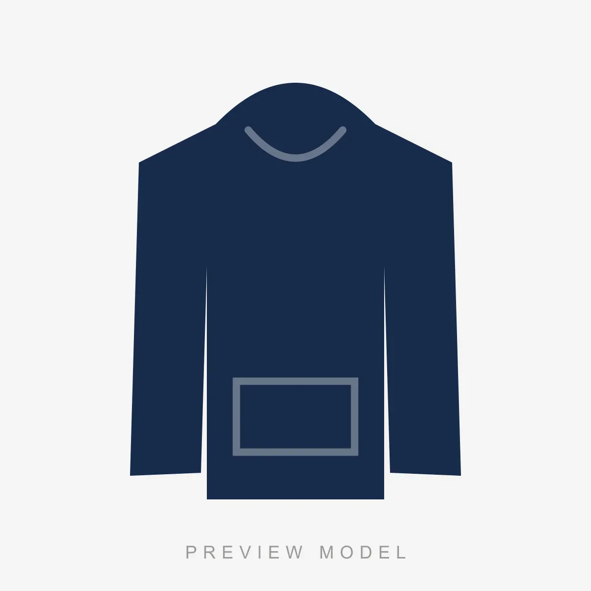 Work Hoodie in navy — preview silhouette
