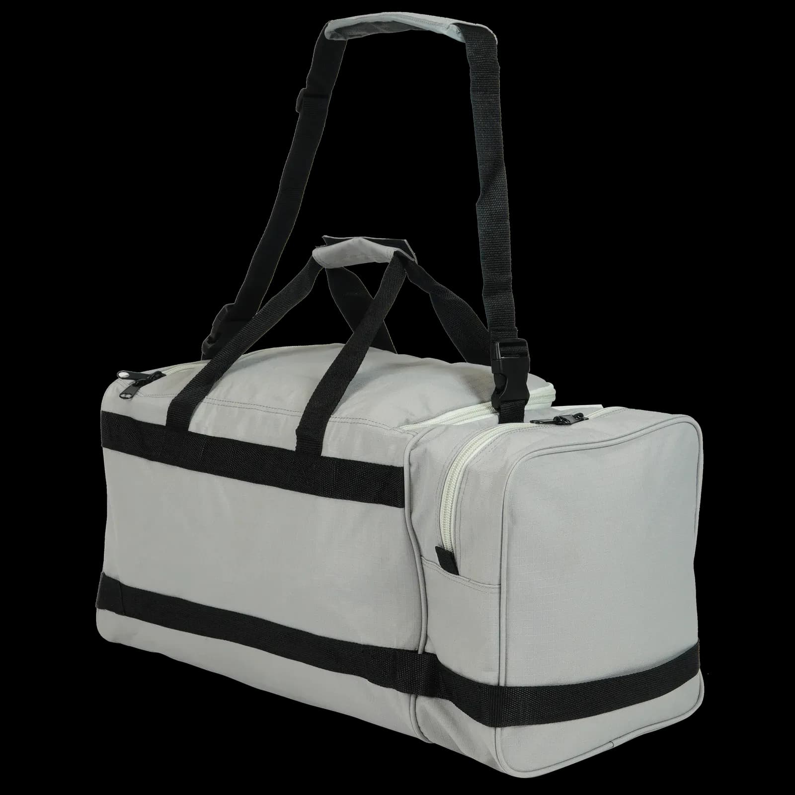 Sports bag 50 L with end compartment and shoulder strap (shown in grey)